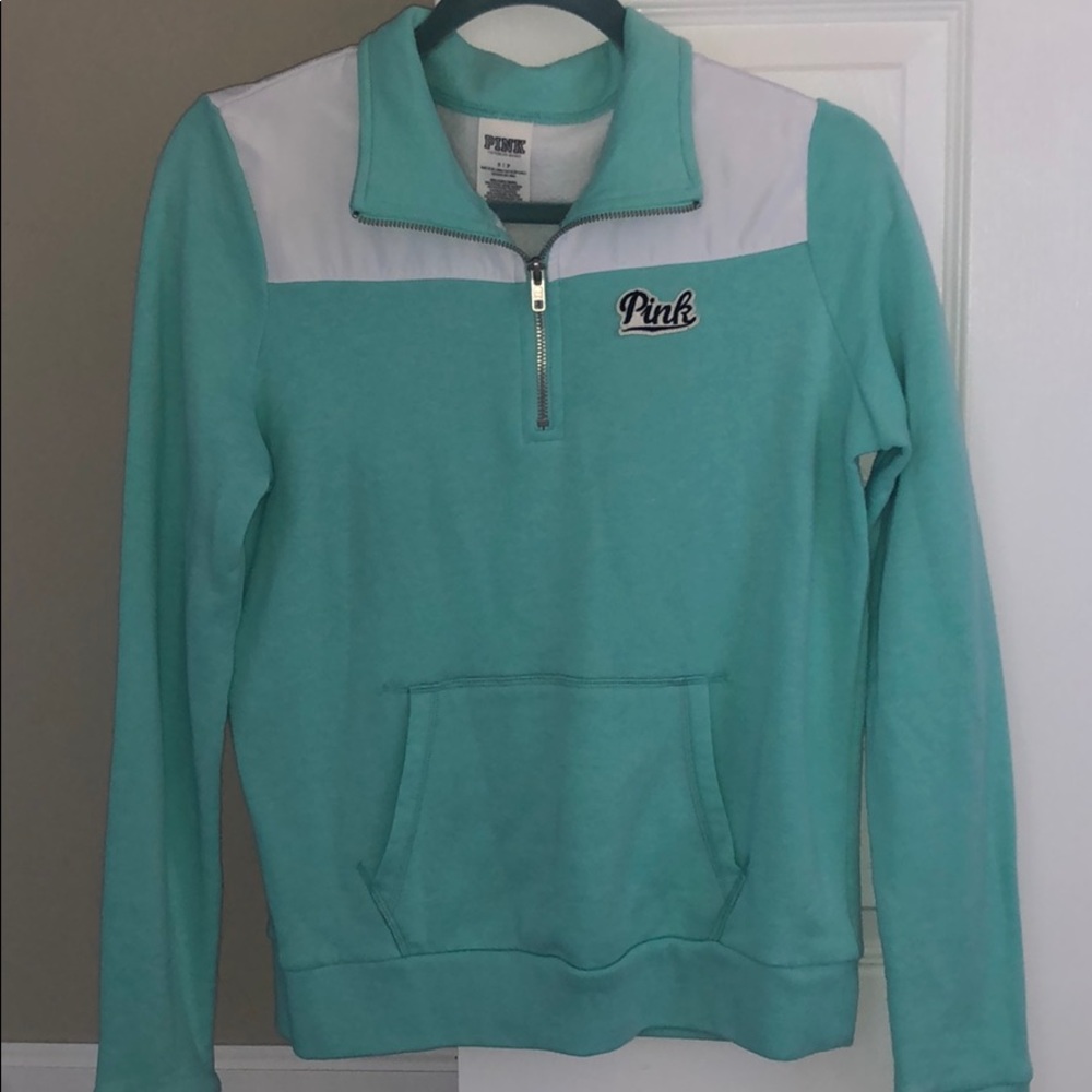 Mint green quarter zip from VS Pink